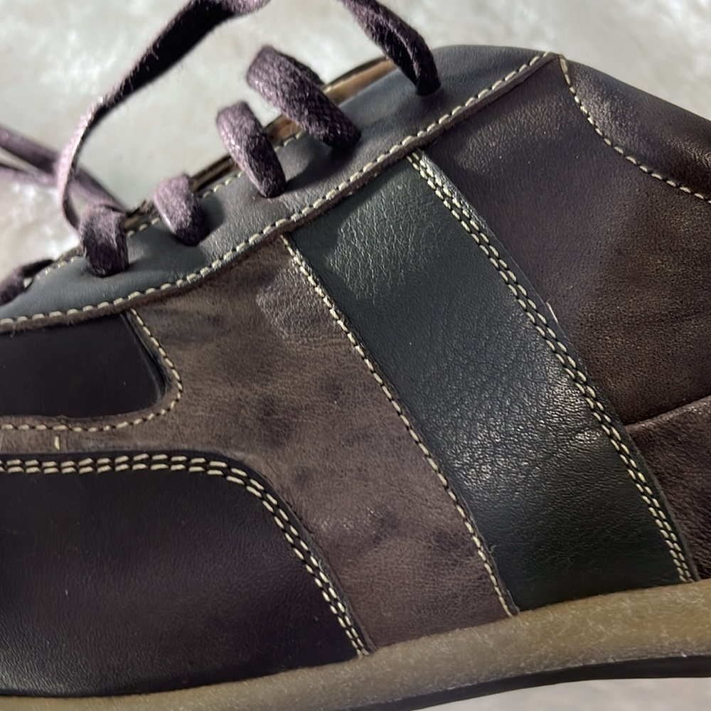 Ukus Genuine Leather Sneakers Brown & Black Lace Up Casual Comfort Shoes - Picture 8 of 9